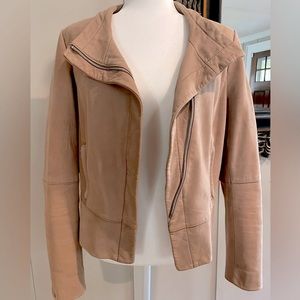 EUC White House|Black Market Tan Genuine Leather Moto Jacket - Size L